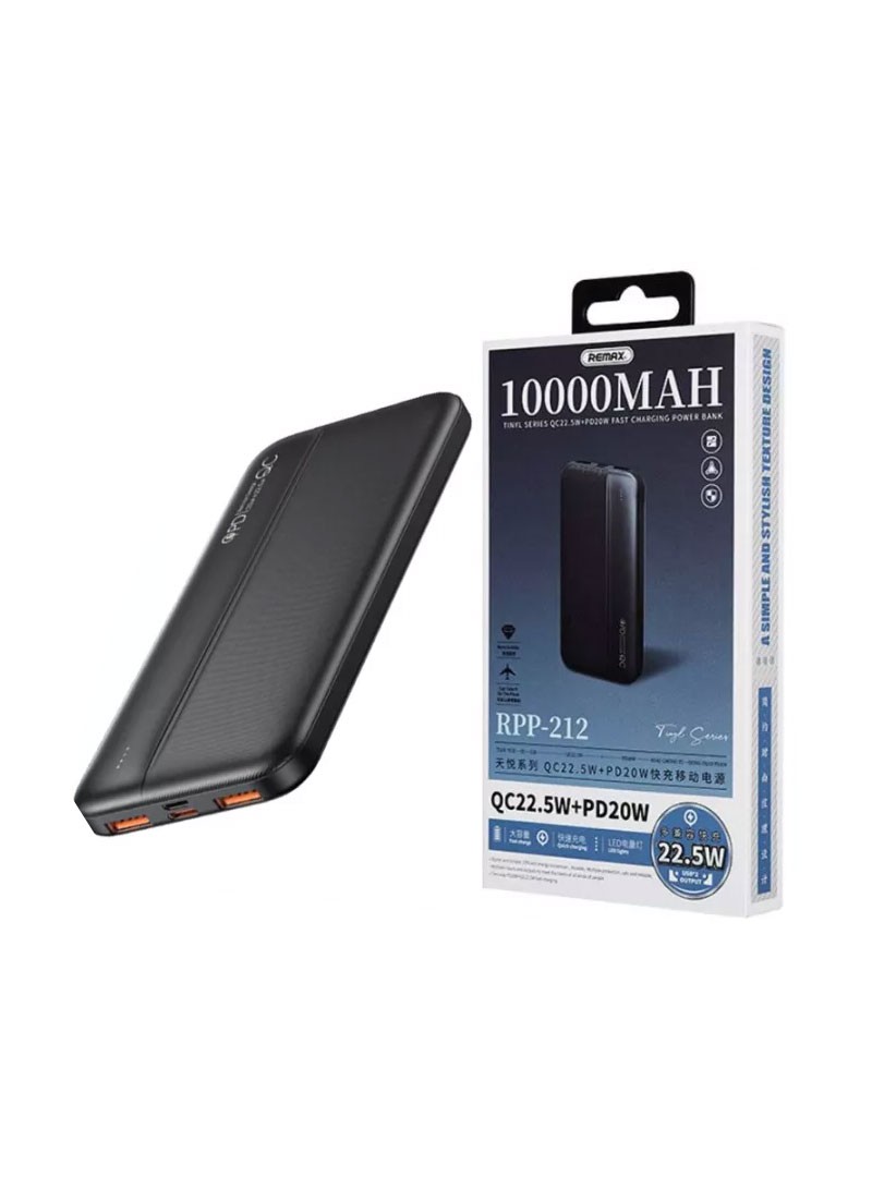 Remax PowerBank 22.5W Black 10000mAh - Phoneland