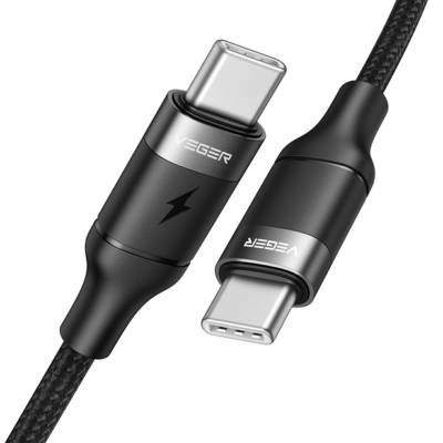Veger 100W Braided USB 2.0 Cable USB-C male - USB-C male 1.5m