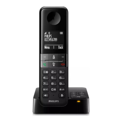 Philips D470Ασύρματο Τηλέφωνο με Aνοιχτή Aκρόαση-Μαυρο