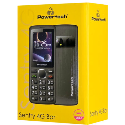 POWERTECH κινητό με πληκτρα Sentry 4G Bar, 2.4", dual SIM, με κάμερα, μαύρο